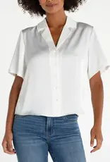 Liverpool Short Sleeve Camp Collar Blouse