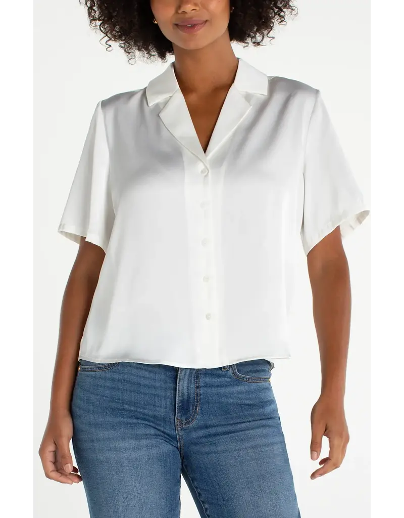 Liverpool Short Sleeve Camp Collar Blouse