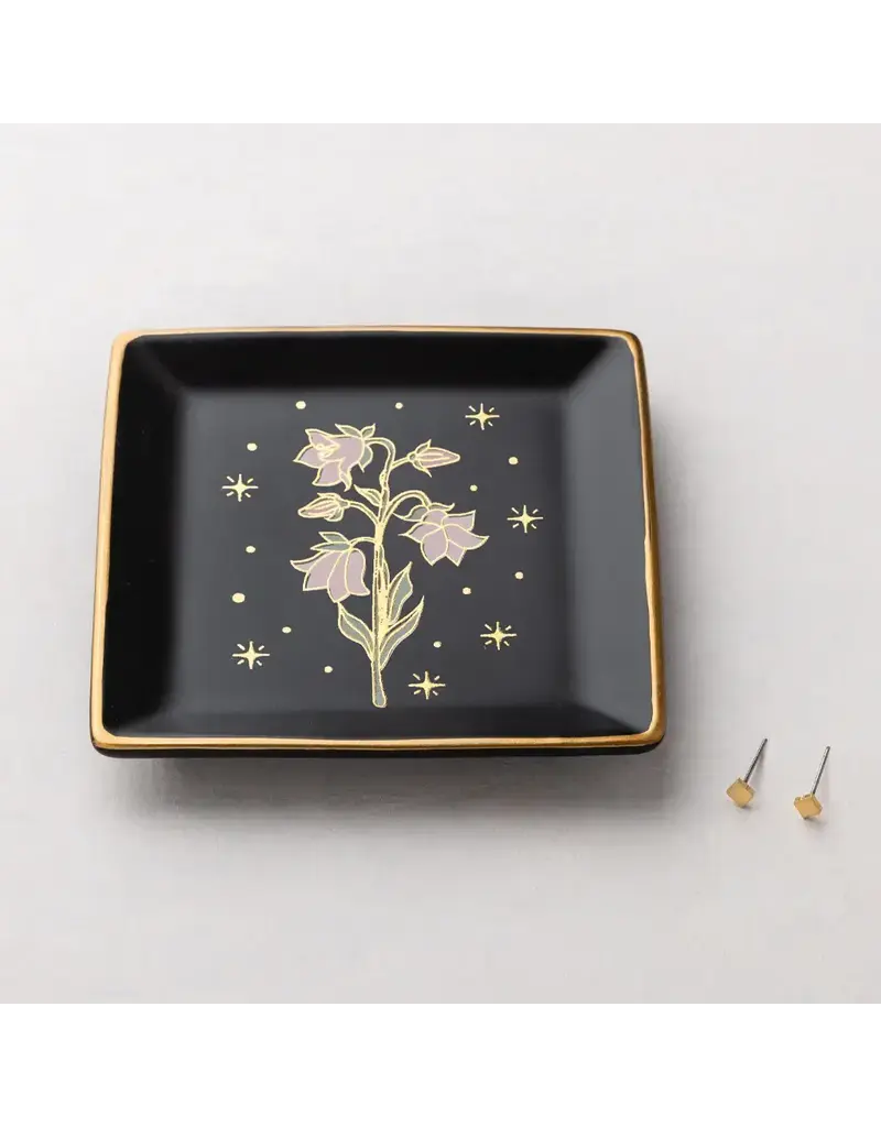 Scout Curated Wears Jewelry Dish & Stud Earring Set - Flower/Black