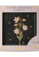 Scout Curated Wears Jewelry Dish & Stud Earring Set - Flower/Black