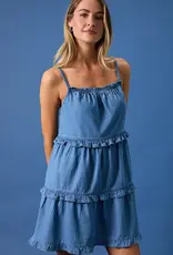 sun ed Ruffle Denim Mini Dress