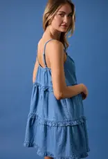 sun ed Ruffle Denim Mini Dress