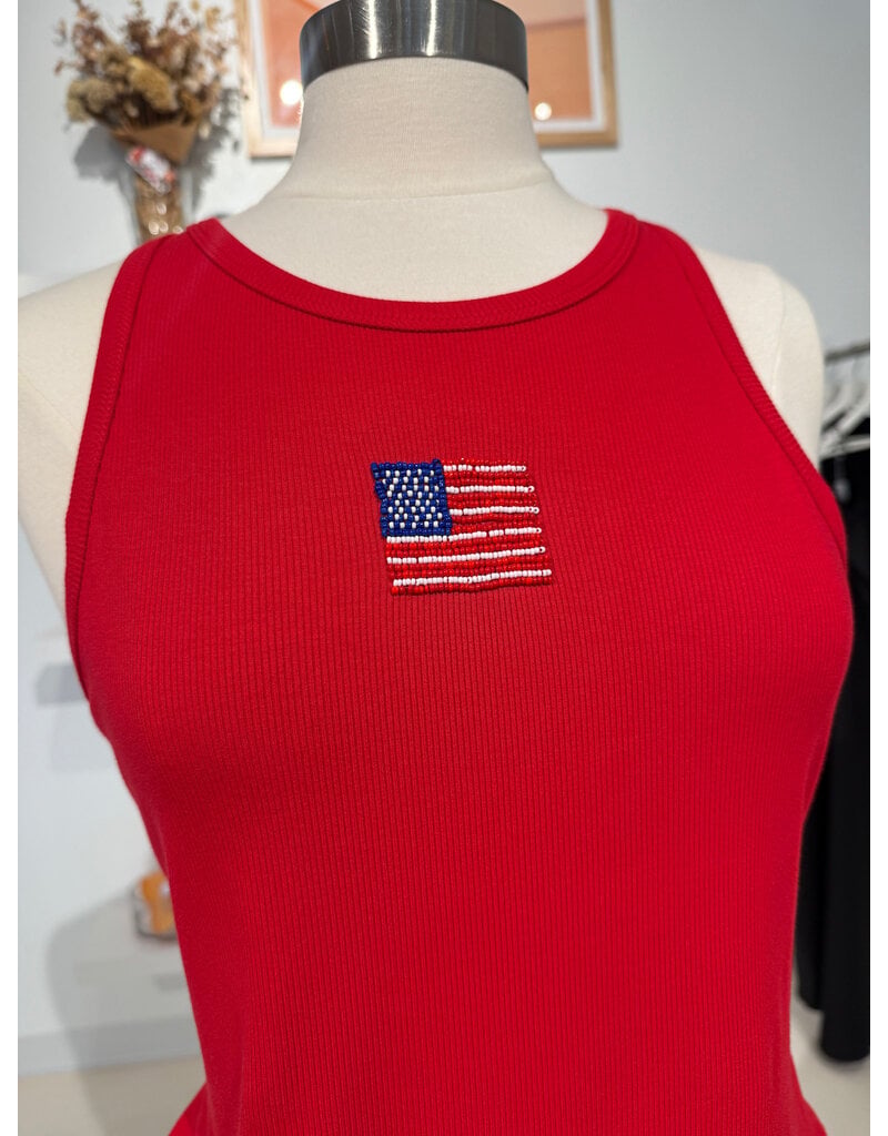sun ed USA Beaded Ribbed Tank