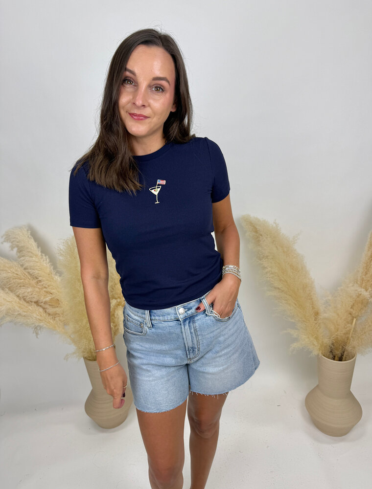 sun ed USA Embroidered Cocktail Tee