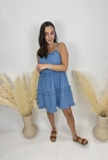 sun ed Ruffle Denim Mini Dress