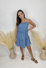 sun ed Ruffle Denim Mini Dress