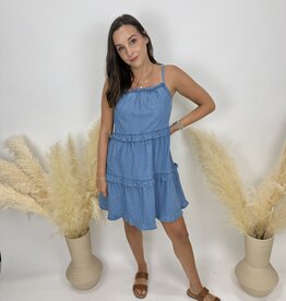 sun ed Ruffle Denim Mini Dress