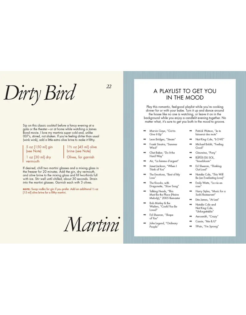 Chronicle Books Kindred Spirits Cocktails for Two Recipe Book