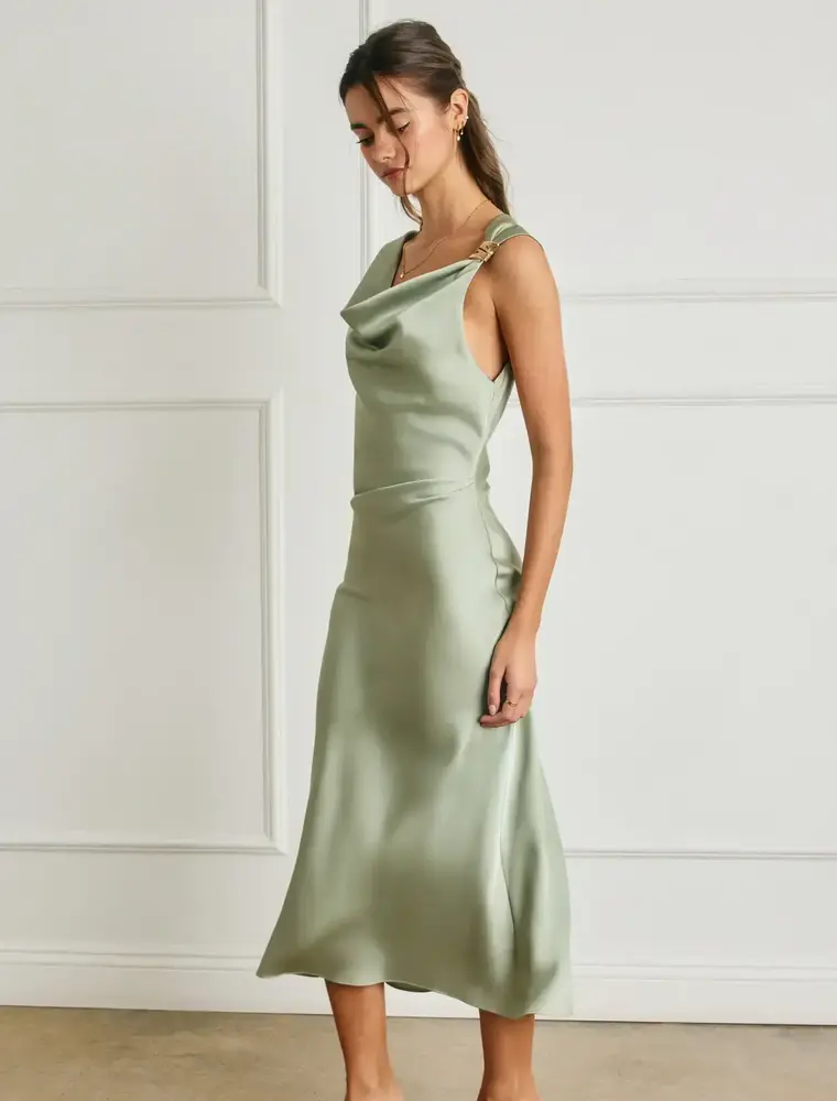 Dress Forum Sol Shoulder Detail Satin Dress