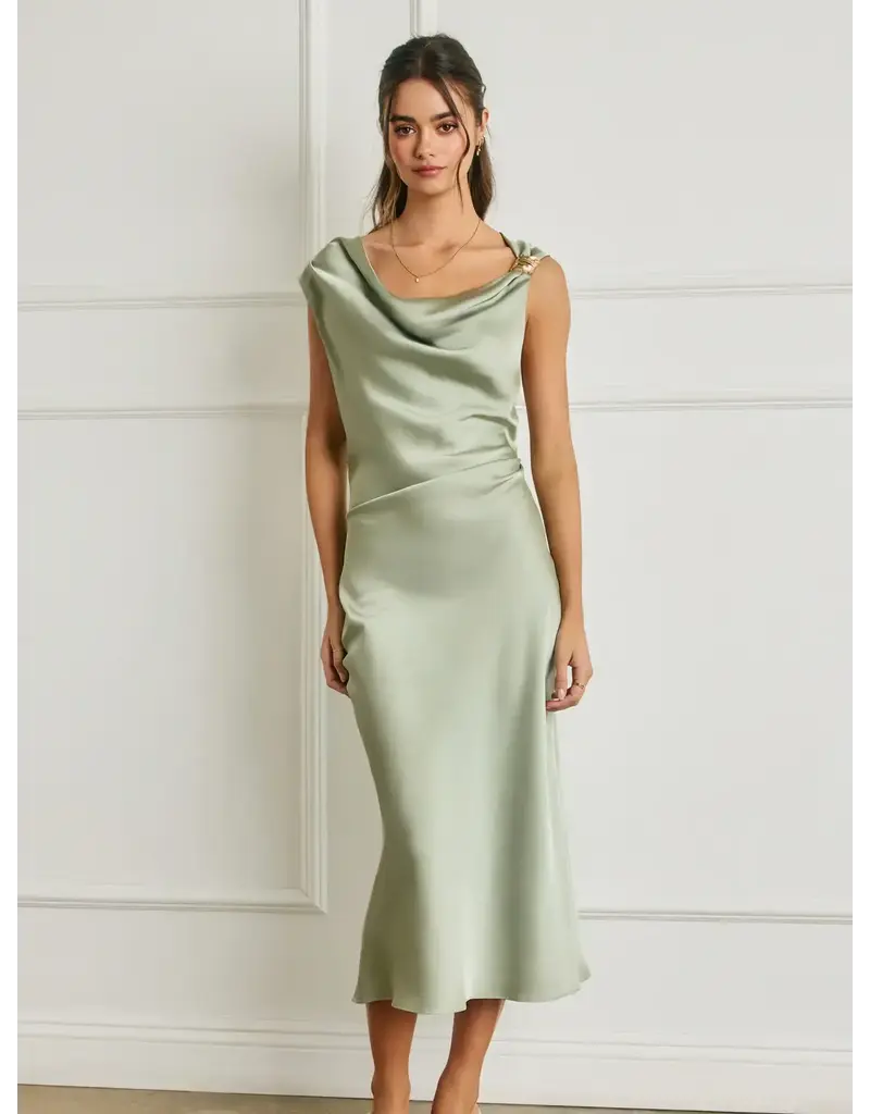 Dress Forum Sol Shoulder Detail Satin Dress