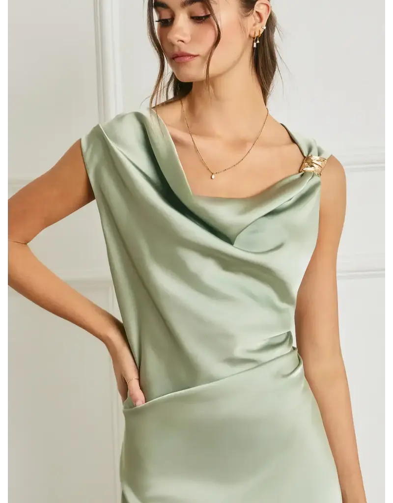 Dress Forum Sol Shoulder Detail Satin Dress