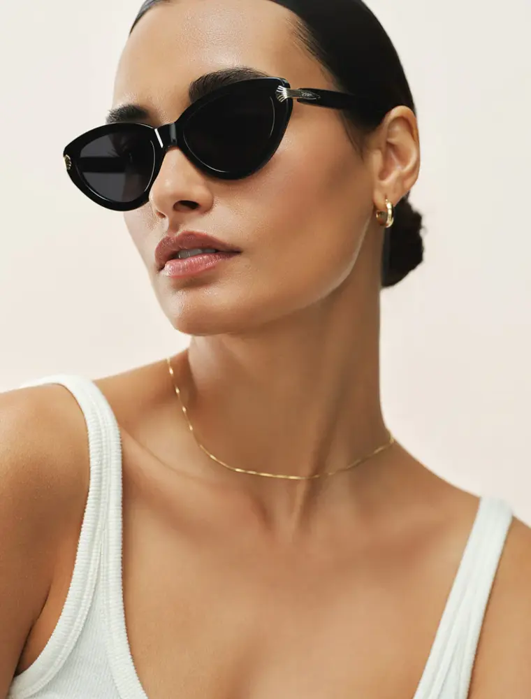 Z Supply Coastline Polished Black-Grey Polarized Sunglasses