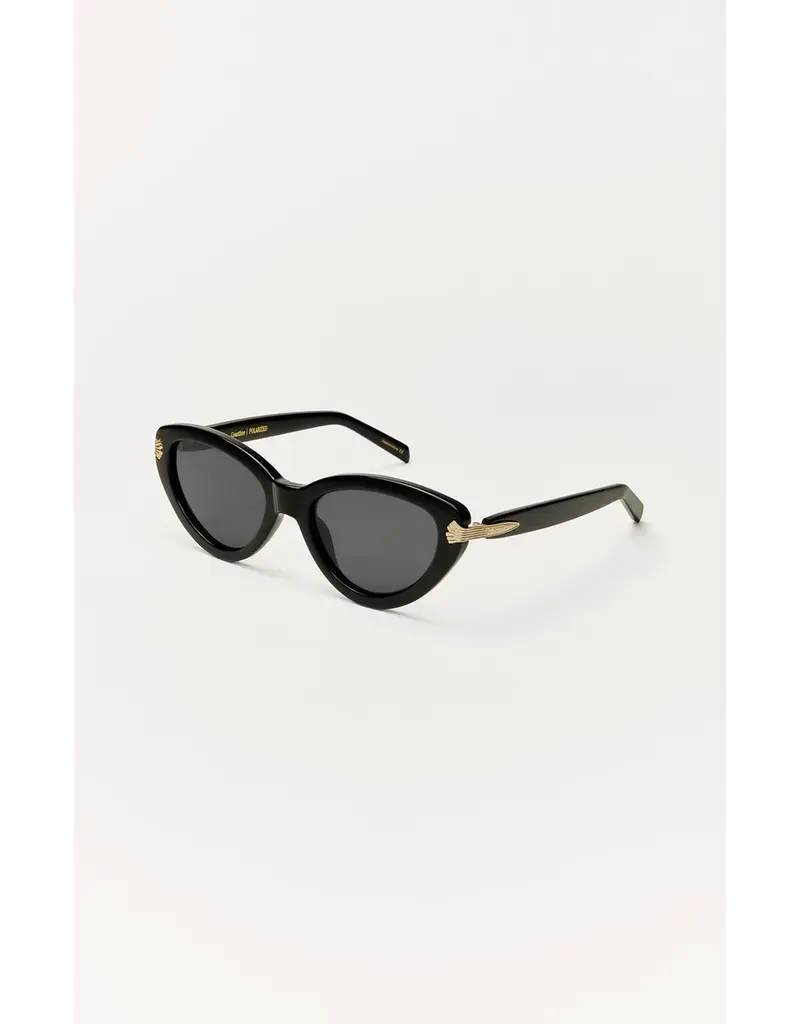 Z Supply Coastline Polished Black-Grey Polarized Sunglasses