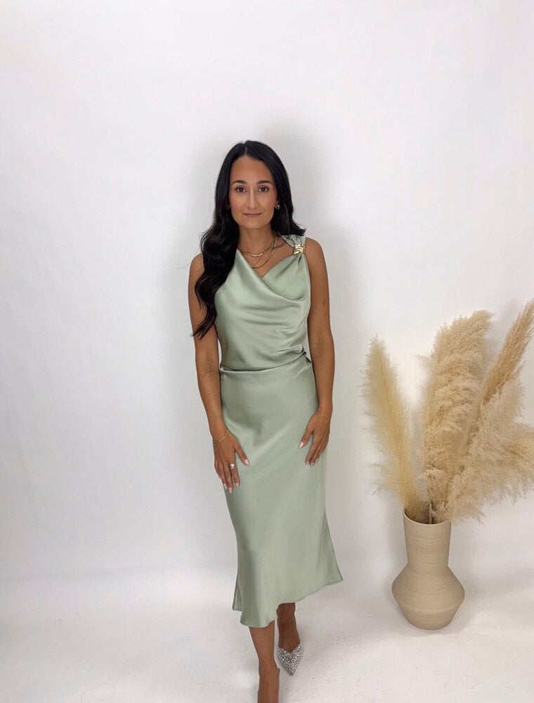 Dress Forum Sol Shoulder Detail Satin Dress