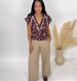 Liverpool Highrise Pleated Wide Leg Trousers