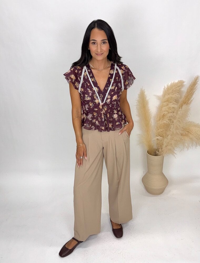 Liverpool Highrise Pleated Wide Leg Trousers