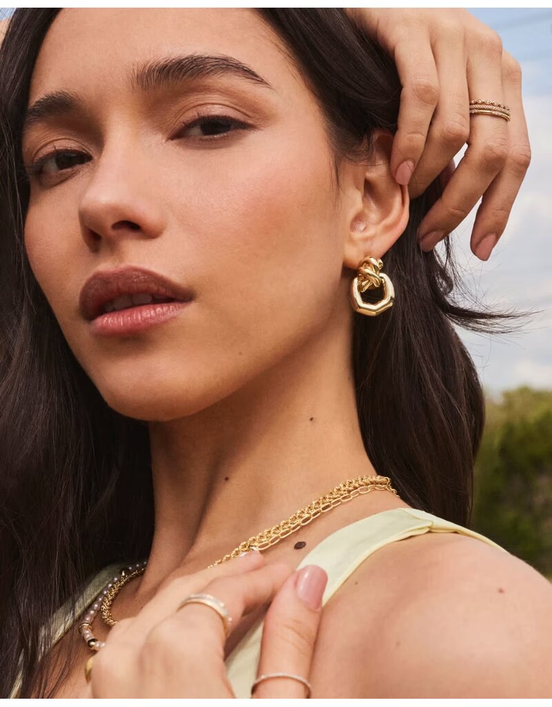 Kendra Scott Parker Knot Gold Open Frame Earrings
