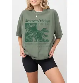 Society Monstera Deliciosa Vintage Graphic Oversized T-Shirt