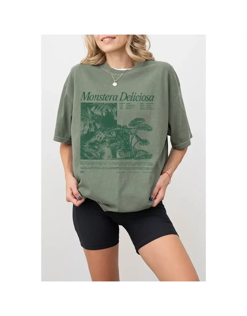 Society Monstera Deliciosa Vintage Graphic Oversized T-Shirt