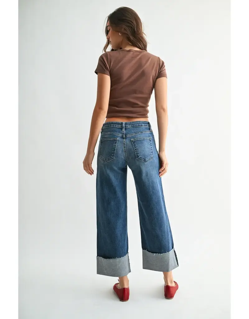 Just Black Denim Scissor Cut Wide Leg Denim