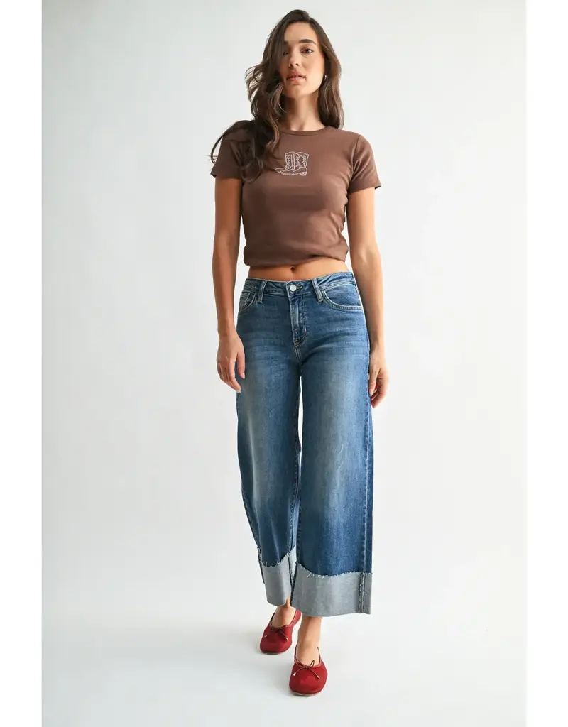 Just Black Denim Scissor Cut Wide Leg Denim