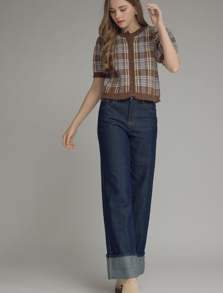 Entro Regina Plaid Top