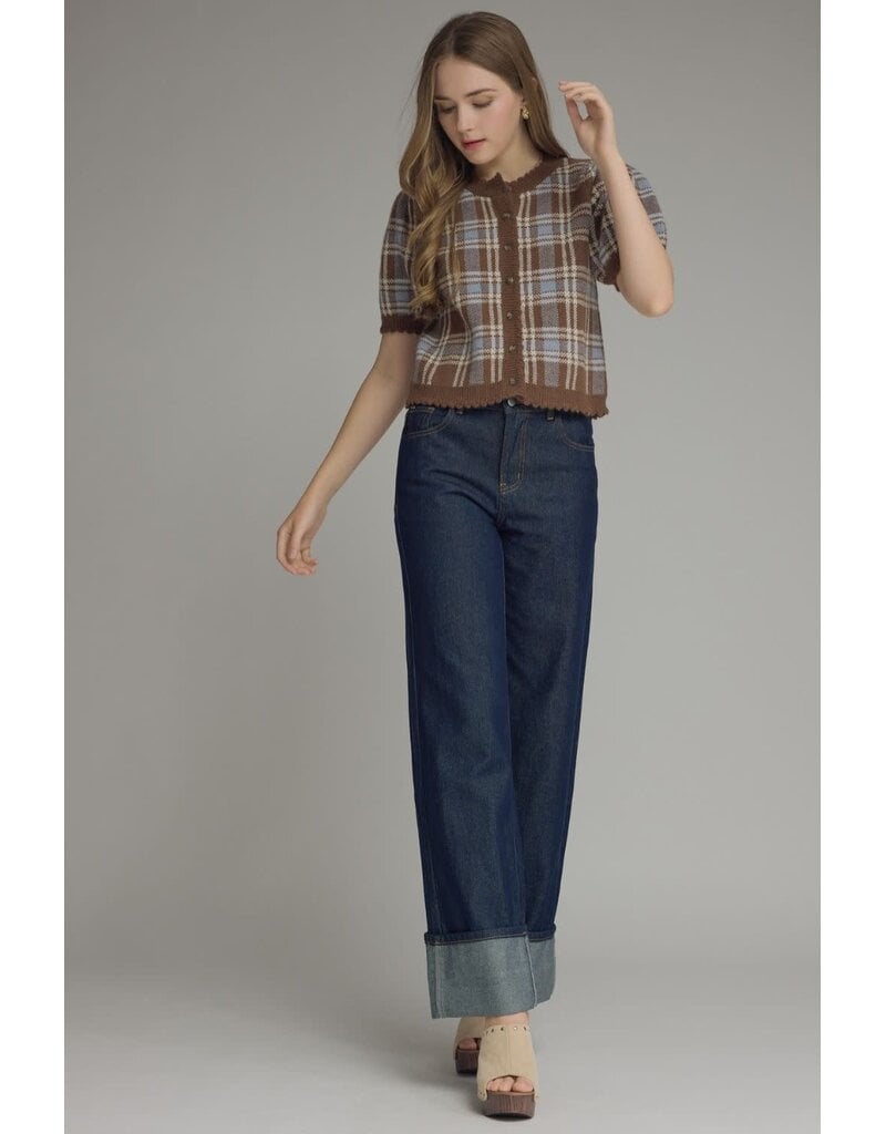 Entro Regina Plaid Top