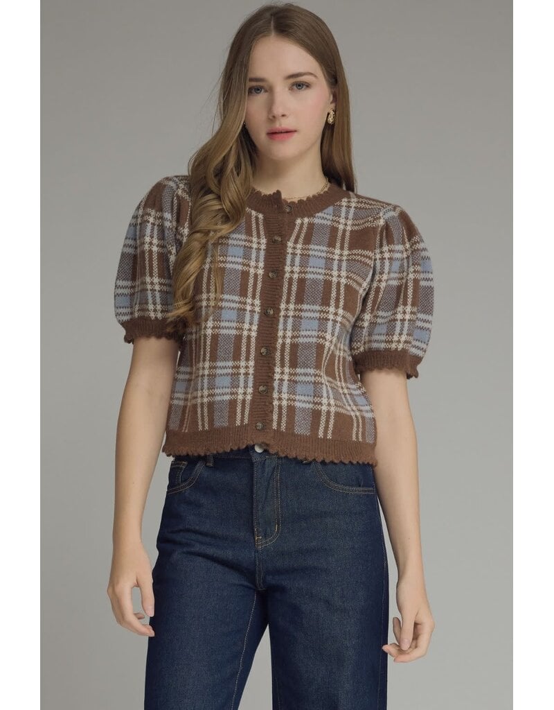 Entro Regina Plaid Top