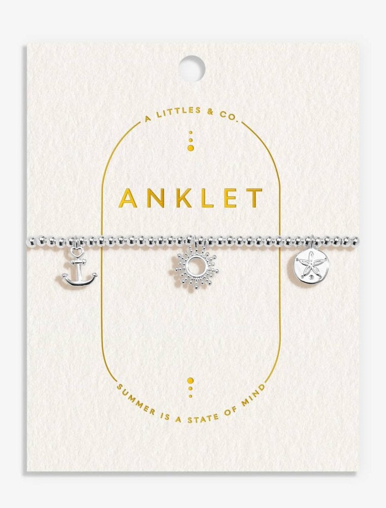 A Littles & Co. Silver Plated Anklet Ocean Charms
