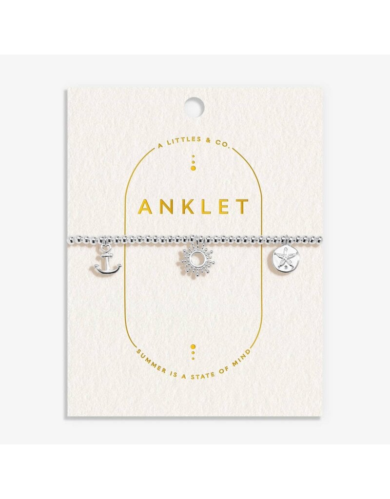 A Littles & Co. Silver Plated Anklet Ocean Charms