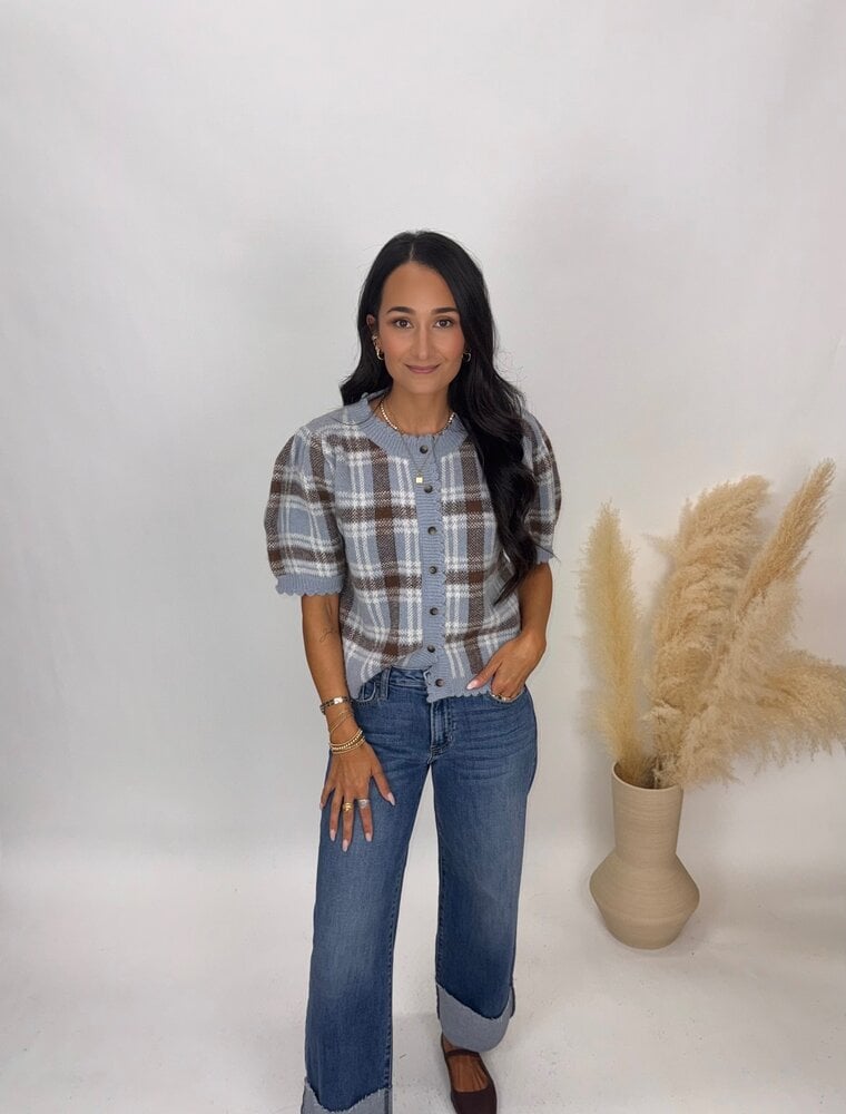 Entro Regina Plaid Top