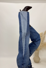 Just Black Denim Contrast Seam Wide Leg Jeans