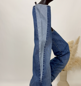 Just Black Denim Contrast Seam Wide Leg Jeans