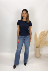 Just Black Denim Contrast Seam Wide Leg Jeans