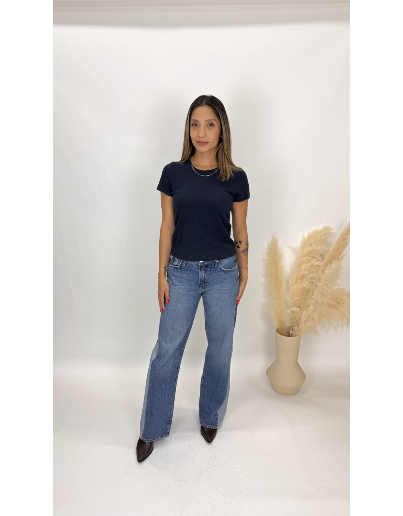 Just Black Denim Contrast Seam Wide Leg Jeans