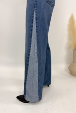 Just Black Denim Contrast Seam Wide Leg Jeans