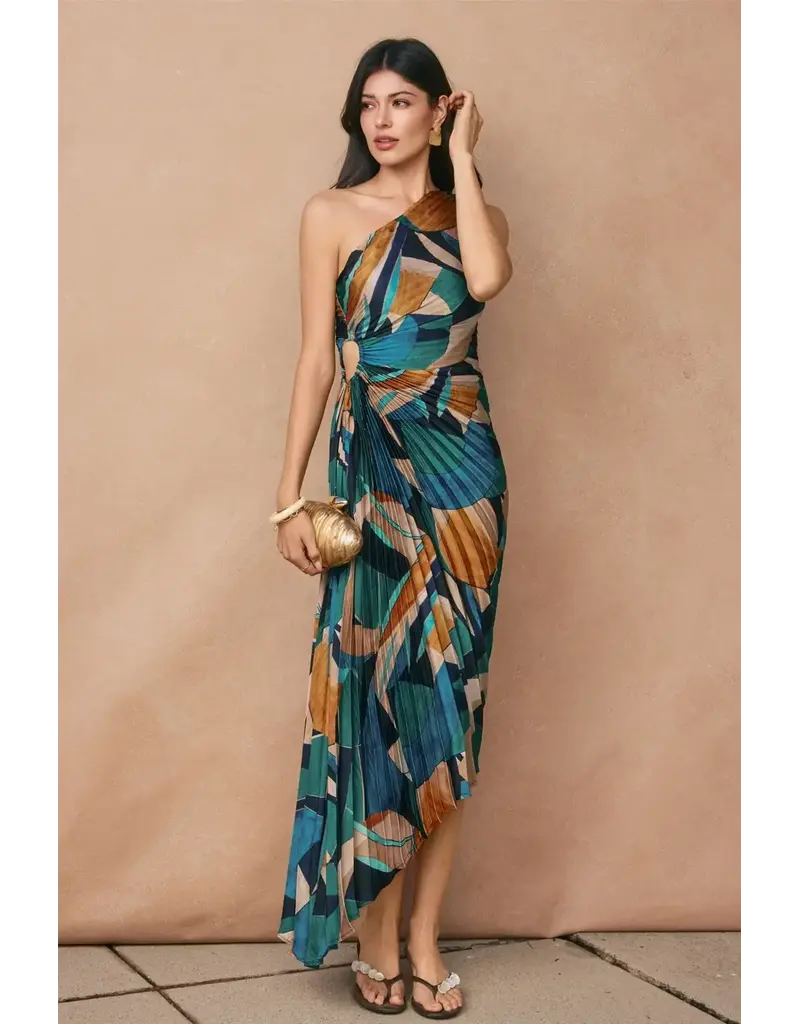 Dress Forum Palm Mirage Pleated Maxi Dress