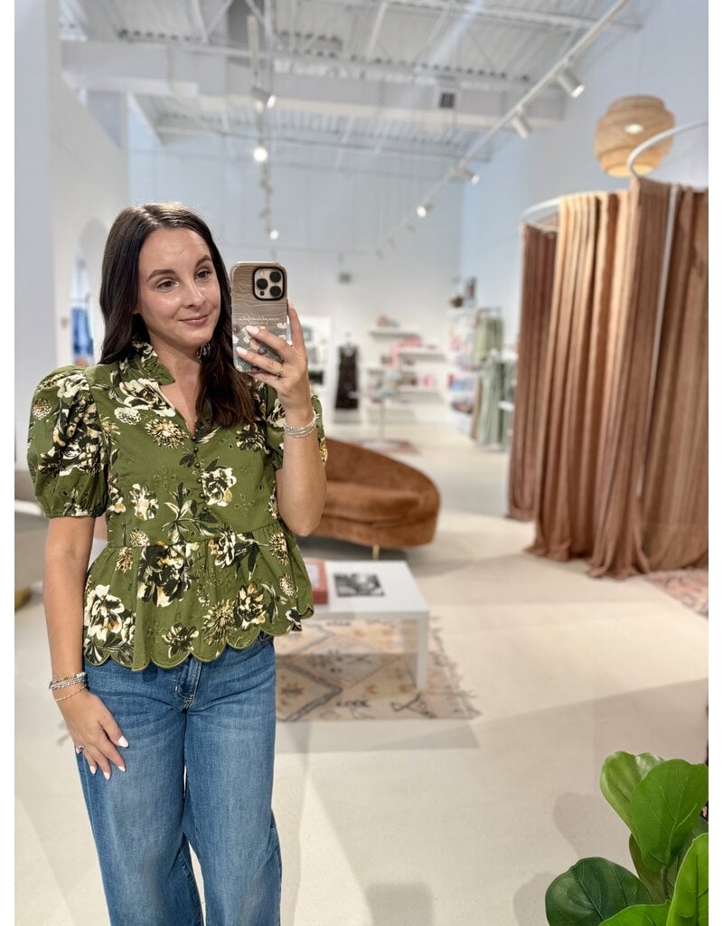 Entro Floral Peplum Blouse