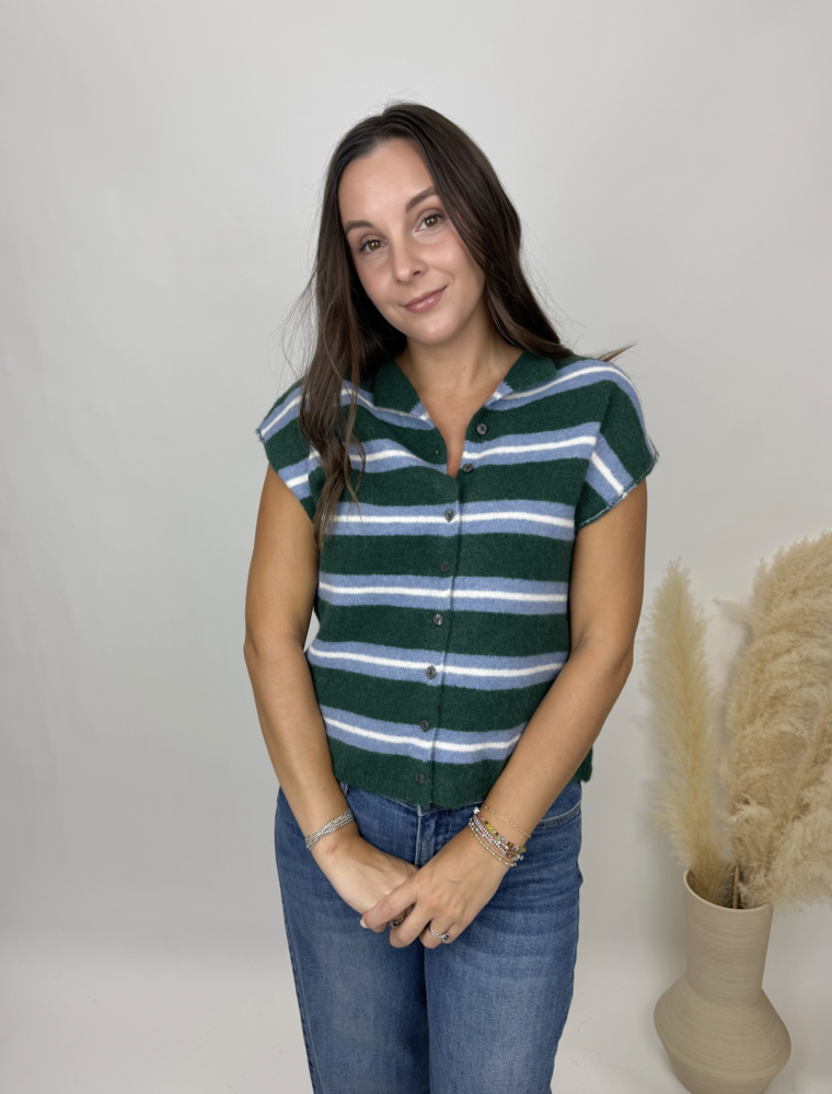 Entro Striped Cozy Sweater Tank