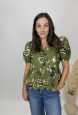 Entro Floral Peplum Blouse