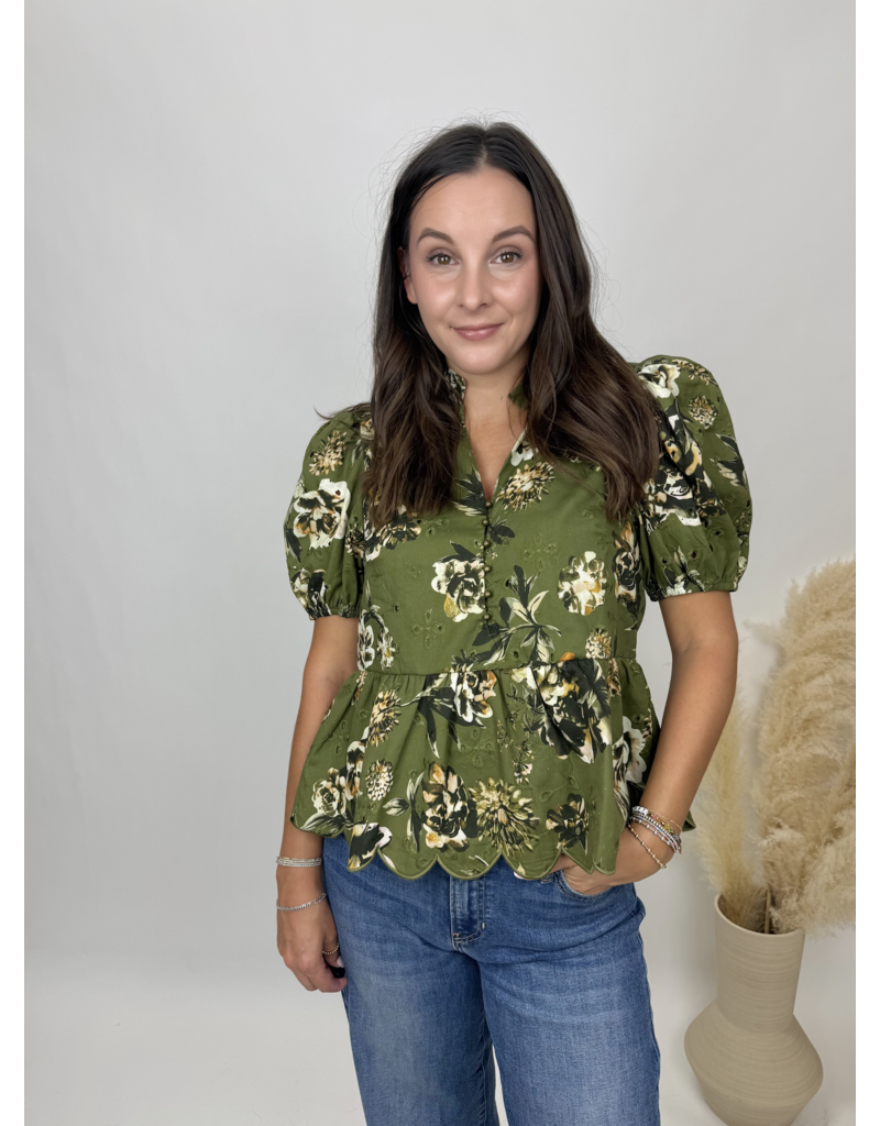 Entro Floral Peplum Blouse