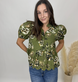 Entro Floral Peplum Blouse
