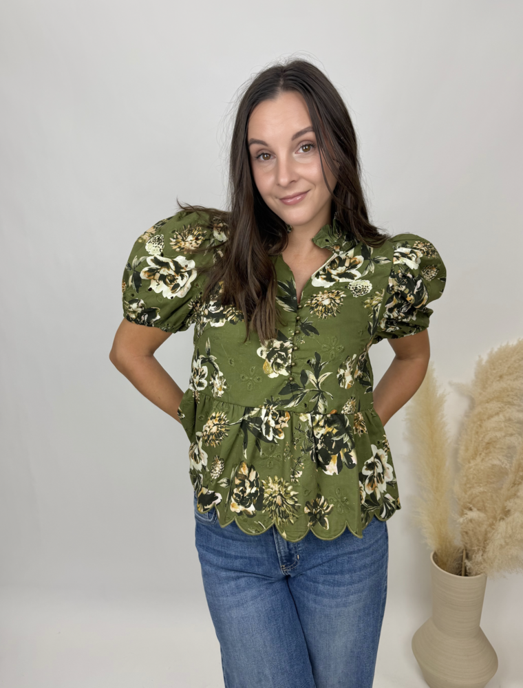 Entro Floral Peplum Blouse