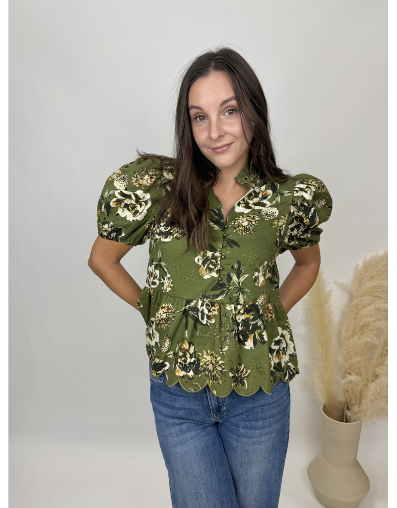 Entro Floral Peplum Blouse
