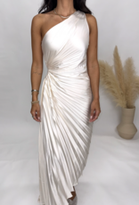 Dress Forum One Shoulder Pleated Maxi Dress