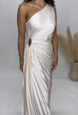 Dress Forum One Shoulder Pleated Maxi Dress