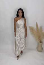 Dress Forum One Shoulder Pleated Maxi Dress