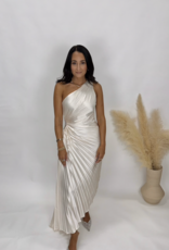 Dress Forum One Shoulder Pleated Maxi Dress