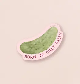 amy zhang Waterproof Born to Dilly Dally Pickle Sticker