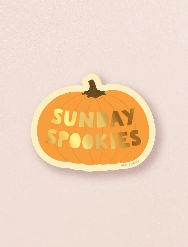 amy zhang Waterproof Sunday Spookies Pumpkin Sticker
